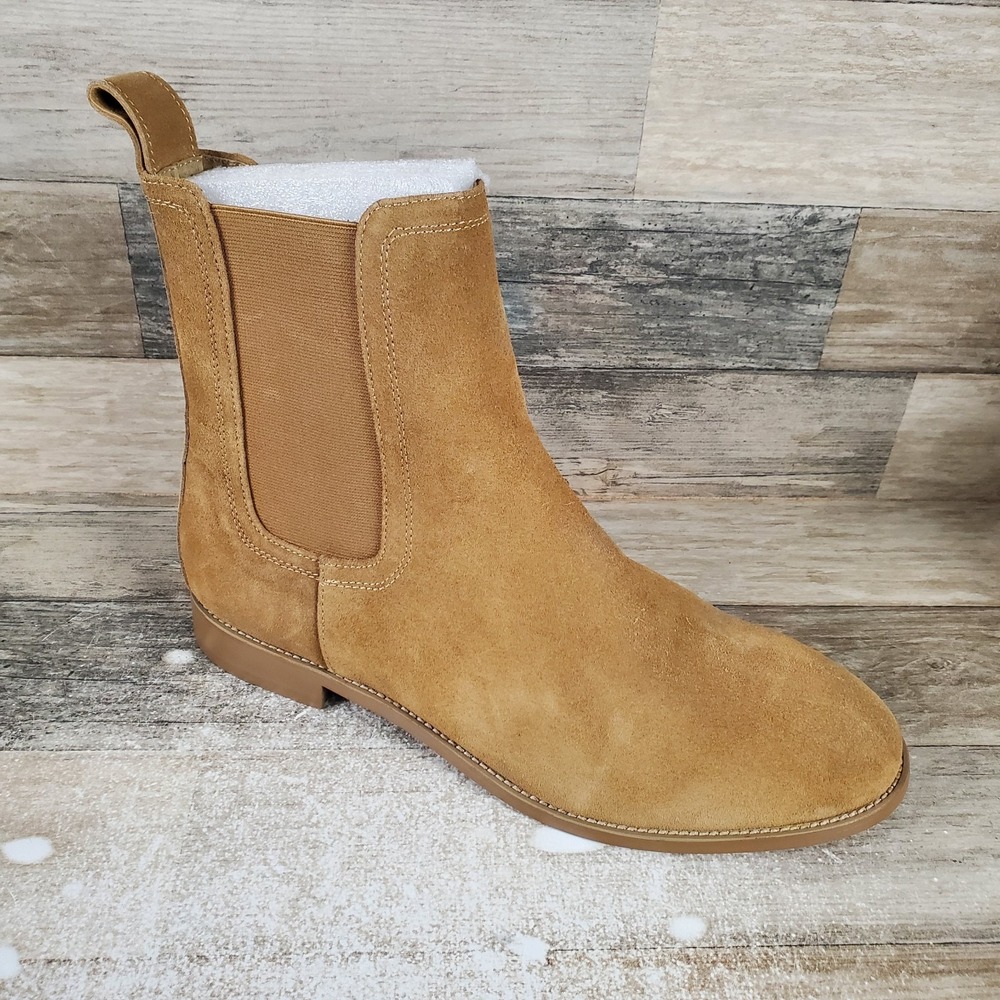 Saint Morta Nomad Mens Chelsea Boots Sz 11 Camel Suede Slip On Mid top Round Toe